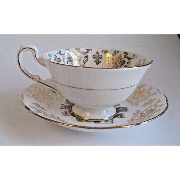 Tea Cup and Saucer Paragon Souvenier Canada Teacup Saucer Plate Tea Set - Picture 3 of 8
